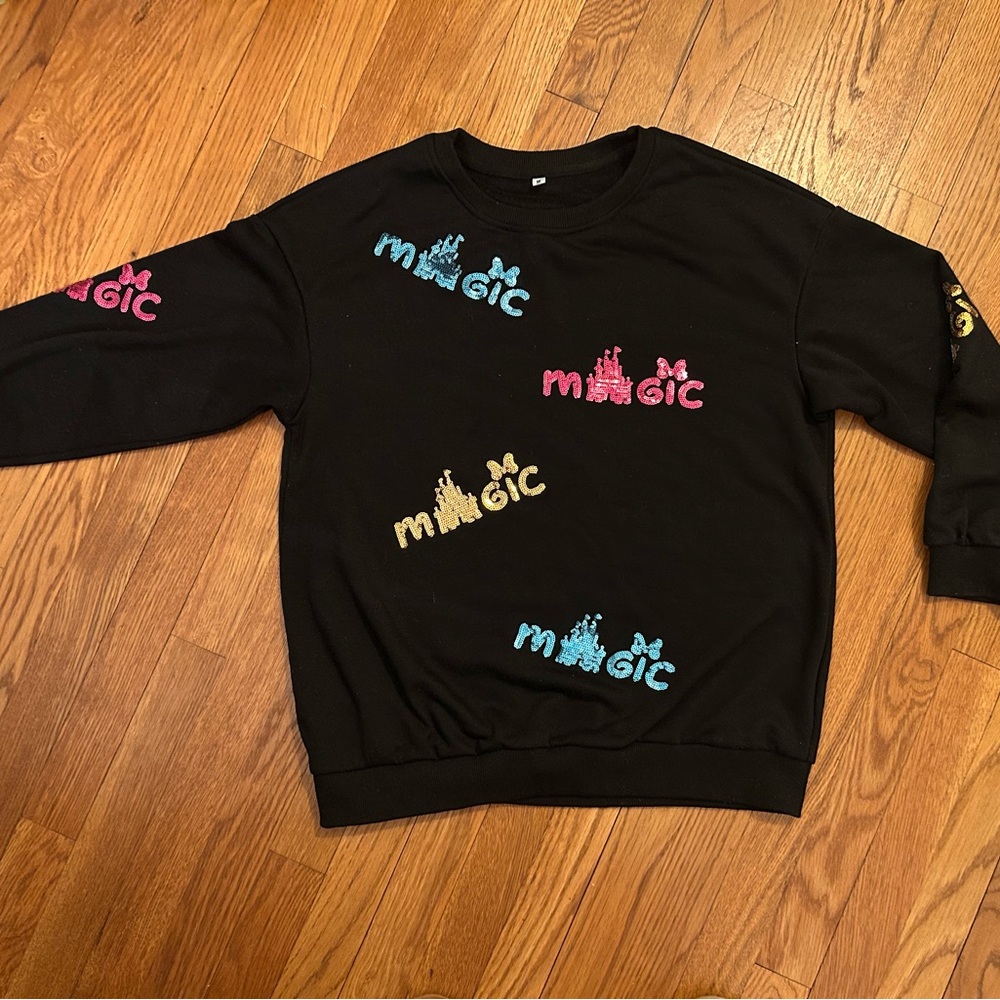 Magic Women's Black Sweater with Colorful Embroidery